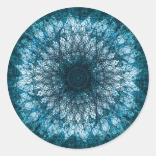 Adesivo Redondo Índigo Blue Mandala