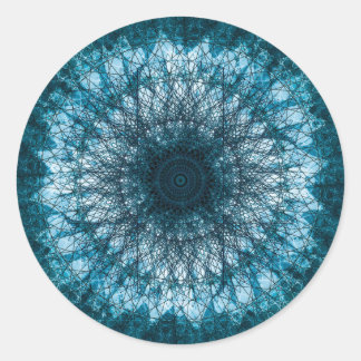 Adesivo Redondo Índigo Blue Mandala