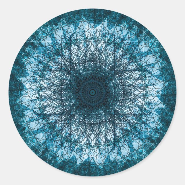 Adesivo Redondo Índigo Blue Mandala (Frente)