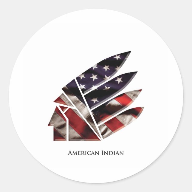 Adesivo Redondo índio americano (Frente)