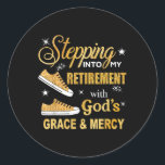 Adesivo Redondo Indo Para A Minha Reforma Com Deuses Grace E Eu<br><div class="desc">Entrando Em Meu Aposentamento Com Deuses Grace E Compaixão 2</div>