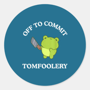 Adesivo Redondo Indo para cometer travessuras, frase engraçada, ad
