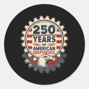 Adesivo Redondo Indústria Americana - 250 Anos De Independência Am