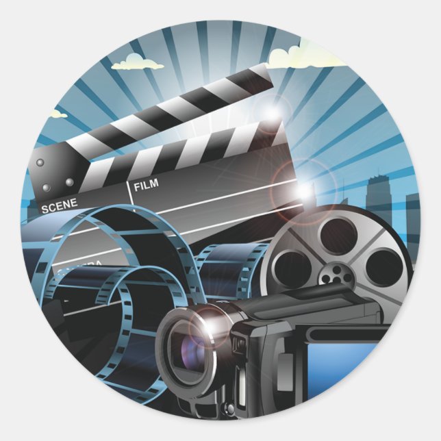 Adesivo Redondo Indústria de filmes (Frente)