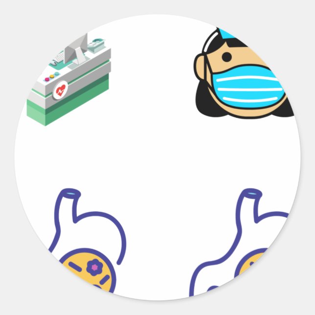 Adesivo Redondo Infection Control Nurse Sticker Pack - Infection C (Frente)