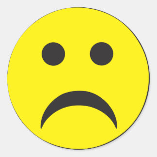 Adesivo Redondo Infeliz Tristeza Face