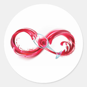 Adesivo Redondo Infinidade com vinho tinto