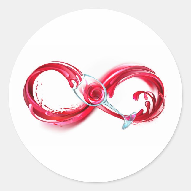 Adesivo Redondo Infinidade com vinho tinto (Frente)