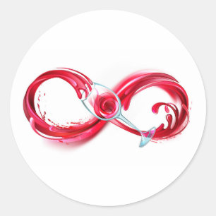 Adesivo Redondo Infinidade com vinho tinto