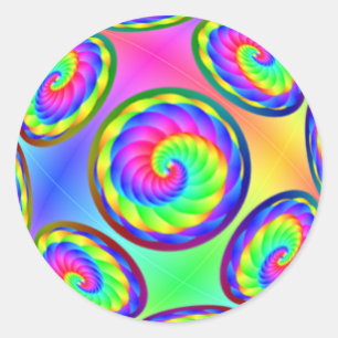 Adesivo Redondo Infinita Rainbow Spirals Sticker