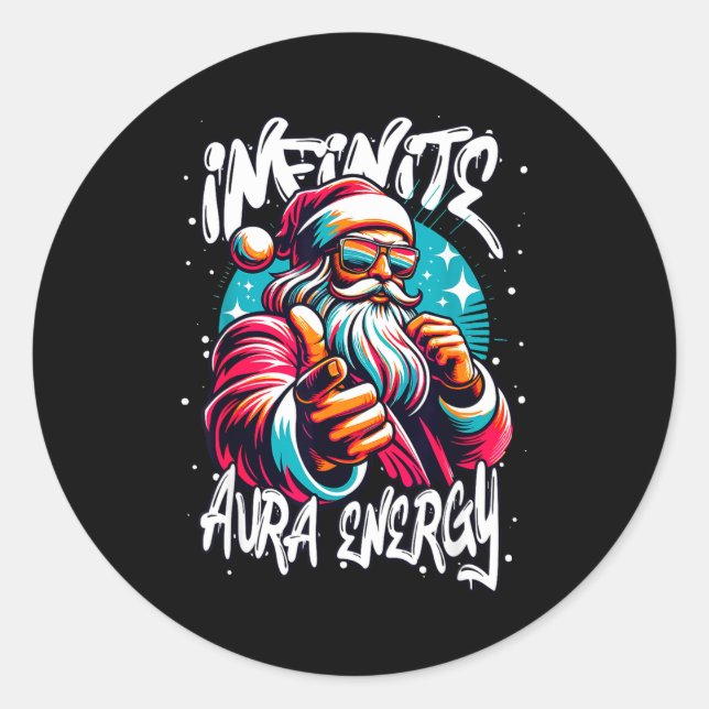 Adesivo Redondo Infinite Aura Energy And Sigma Rizzmas  (Frente)