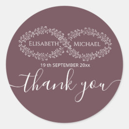 Adesivo Redondo Infinity burgundy botânica romântica elegante