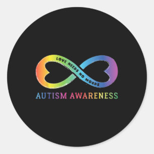 Adesivo Redondo Infinity Heart Love Autismo Sensibilização Não Pre