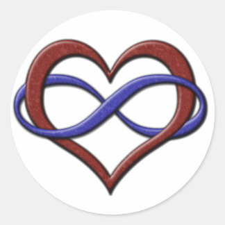 Adesivo Redondo Infinity Heart Symbol Polyamory Pride Cores de Sin