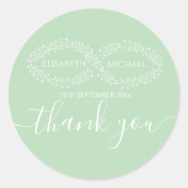 Adesivo Redondo Infinity neo mint botânico romântico elegante