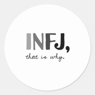 Adesivo Redondo INFJ, é por isso. Tipo de personalidade