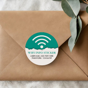 Adesivo Redondo Informações de Acesso WiFi / Internet Personalizad