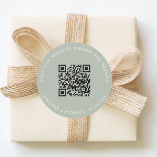 Adesivo Redondo Informações de detalhes do QR do site de casamento
