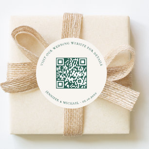 Adesivo Redondo Informações de detalhes do QR do site de casamento