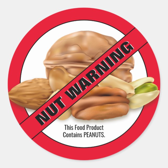 Adesivo Redondo Informações sobre o produto Peanut Nut Allergy War (Frente)