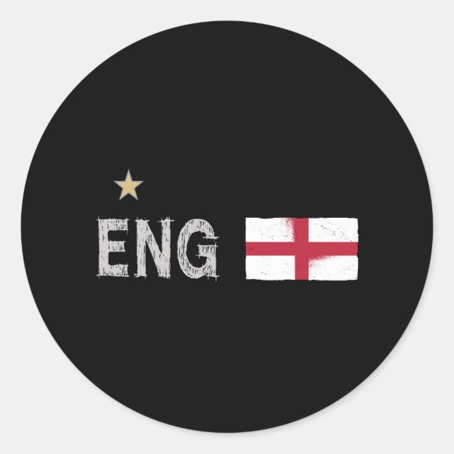 Adesivo Redondo Inglaterra Fan Shirt English Flag (Frente)