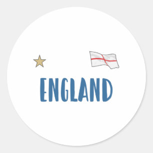 Adesivo Redondo Inglaterra Fan Shirt English Flag