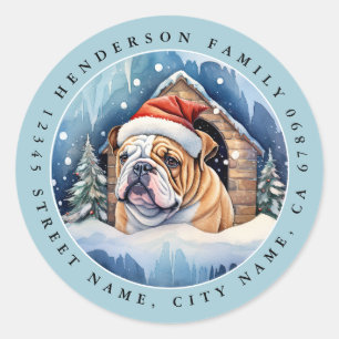 Adesivo Redondo Inglês Buldogue Round Stickers