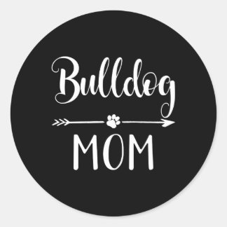 Adesivo Redondo Inglês, Francês - Americano Buldogue Mãe