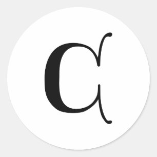 Adesivo Redondo Inglês Gótico - Letra C