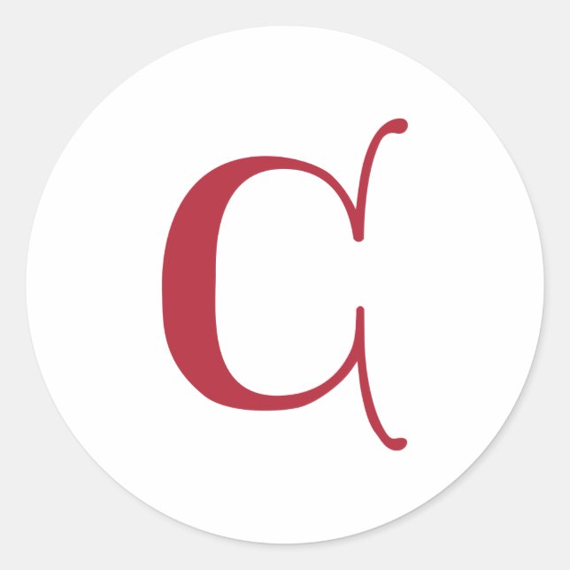 Adesivo Redondo Inglês Gótico - Letra C (Frente)