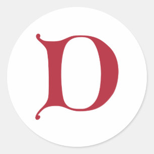 Adesivo Redondo Inglês Gótico - Letra D