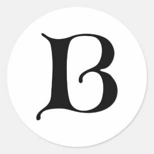Adesivo Redondo Inglês Gótico Monograma - letra B