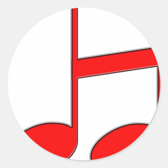 Adesivo Redondo Inglês - Letra "H" Criada das Notas Musicais (Frente)