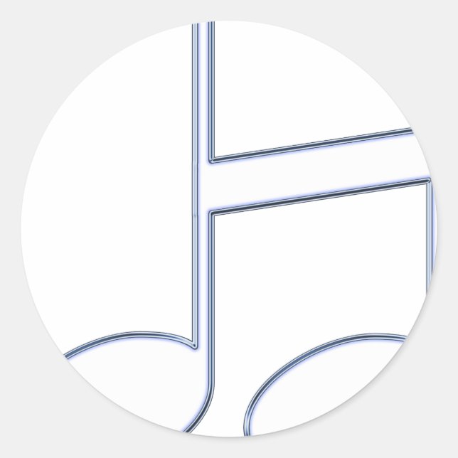 Adesivo Redondo Inglês - Letra "H" Criada das Notas Musicais (Frente)