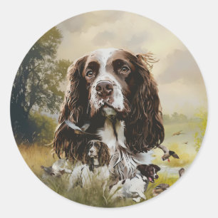 Adesivo Redondo Inglês Springer Spaniel