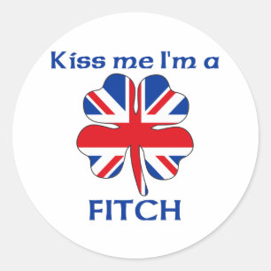 Adesivo Redondo Ingleses personalizados beijam-me que eu sou Fitch