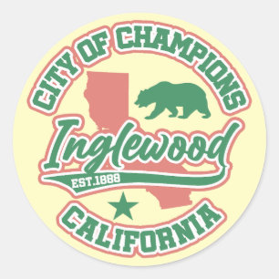 Adesivo Redondo Inglewood, Califórnia
