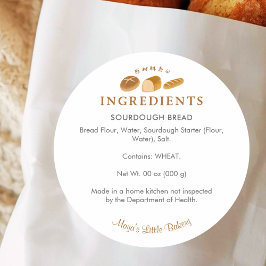 Adesivo Redondo Ingrediente de Padaria Caseira de Pão Caprichoso