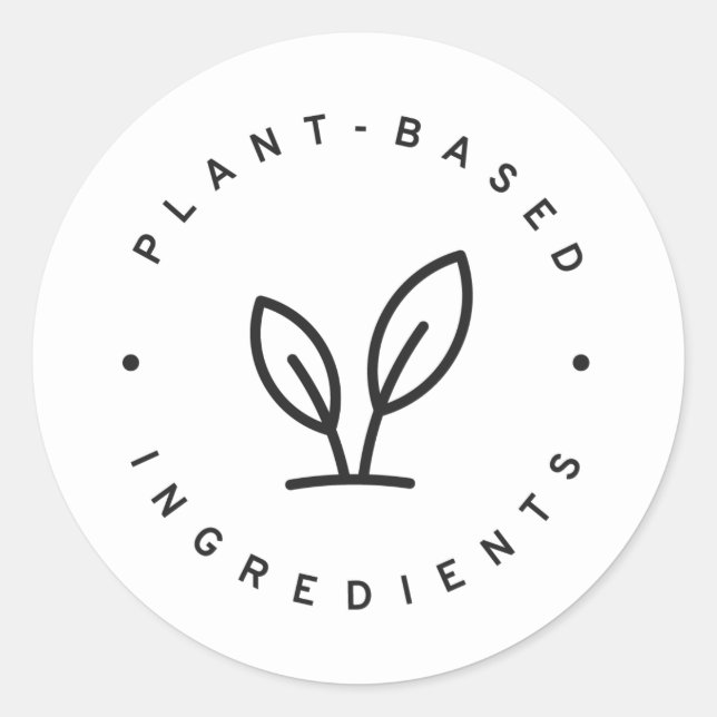 Adesivo Redondo Ingredientes à base de plantas (Frente)