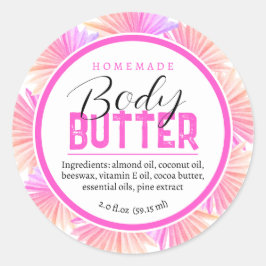 Adesivo Redondo ingredientes de manteiga corporal caseira palmas r