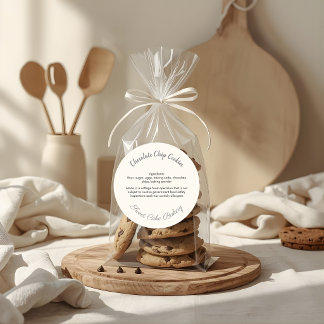 Adesivo Redondo Ingredientes do Biscoito de Chocolate da Padaria S