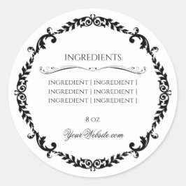 Adesivo Redondo Ingredientes Sabonete de luxo beleza feita à mão