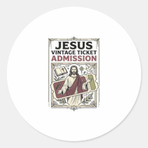 Adesivo Redondo Ingresso Jesus Vintage Admissão Jesus Vintage Tick