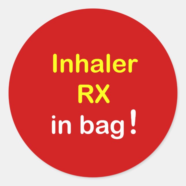 Adesivo Redondo INHALER em Saco. (Frente)