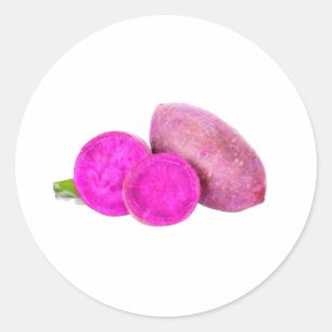 Adesivo Redondo Inhame Roxo Exótico Ube - Vibrante Raiz Tropical L