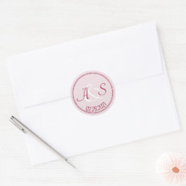 Adesivo Redondo Iniciais Clássicos Mínimos de Casamento Data Borgo