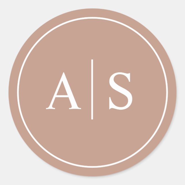 Adesivo Redondo Iniciais de Casamento - Cartazes Minimalistas/Clas (Frente)