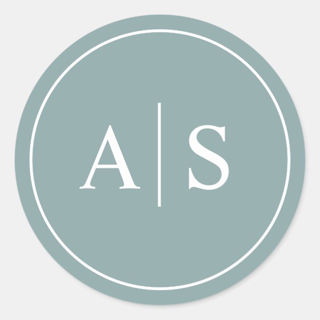 Adesivo Redondo Iniciais de Casamento - Cartazes Minimalistas/Clas (Frente)