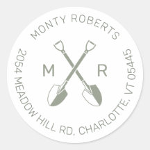 Iniciais de logotipo verde | Rótulo de Endereço de