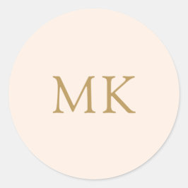 Adesivo Redondo Iniciais de Monograma Dourado, Rosa-Rosa Personali